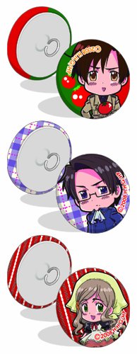 Boutons en noyer Hetalia Axis Powers Set E de qualité supérieure importés du Japon