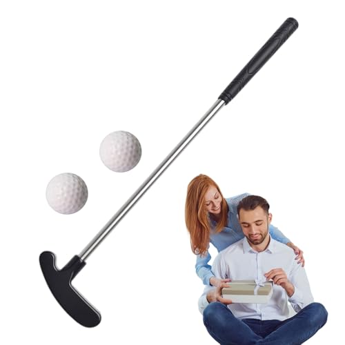 Palos de golf – Mini palos de golf | Eje de acero inoxidable, cabeza de aleación de zinc, palos de golf portátiles, palos de golf de 2 vías antioxidantes para la escuela, salas de estudio, dormitorios