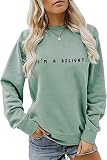 ARTECE I'm a Delight Sweatshirt Women Funny Sarcastic Attitude Crewneck Pullover Tops Long Sleeve Gr