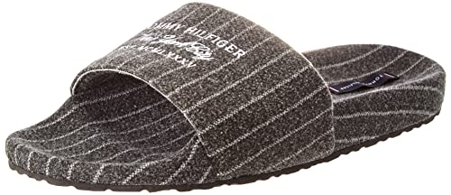 Tommy Hilfiger Herren Badeschuhe mit warmen Innenfutter, Schwarz (Dark...