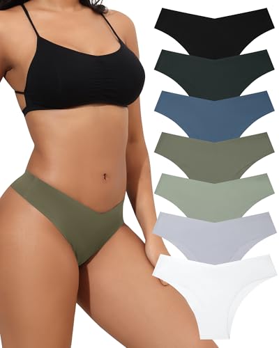 Image of LEVAO Seamless Underwear for Women No Show Cheeky Bikini Panties Stretch V Cut Panty S-XL (Regular & Plus Size)