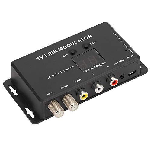 Ccylez Convertidor AV a RF, Mini TV Link Modulator IR Extender, Modulador...