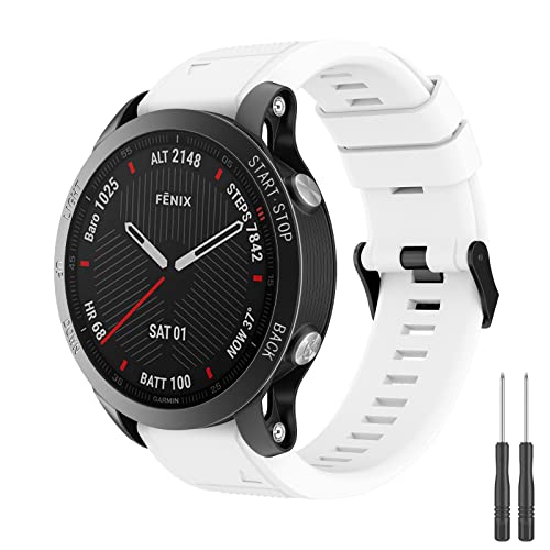 Meliya Correas para Garmin Forerunner 935/945/745,22mm Liberación Rápida Silicona Pulseras Repuesto para Fenix 6/Fenix 6 Pro/Fenix 5/5 Plus/Fenix 7/Approach S60/S62/Quatix 5/6/Instinct 2(Blanco)