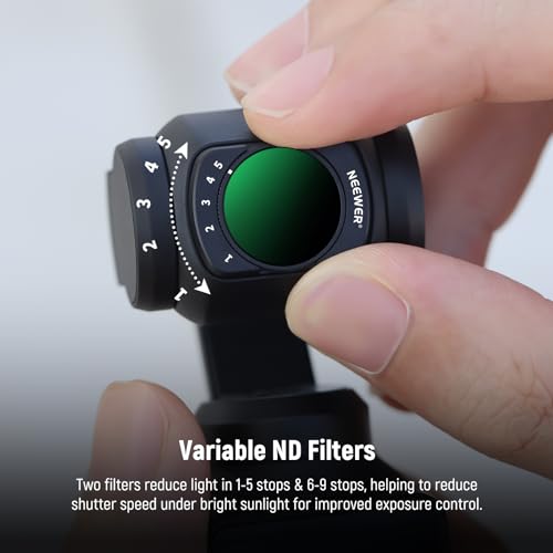 image for NEEWER Magnetic Variable ND&UV&CPL Filter Set Compatible with DJI OSMO