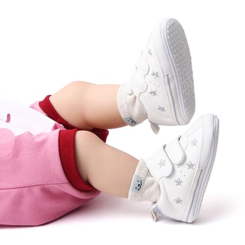 Image of Clowora Baby Boys Girls Shoes Non-Slip Rubber Sole Sneakers Infant First Walking Toddler Crib Shoes Newborn Loafers Flats.
