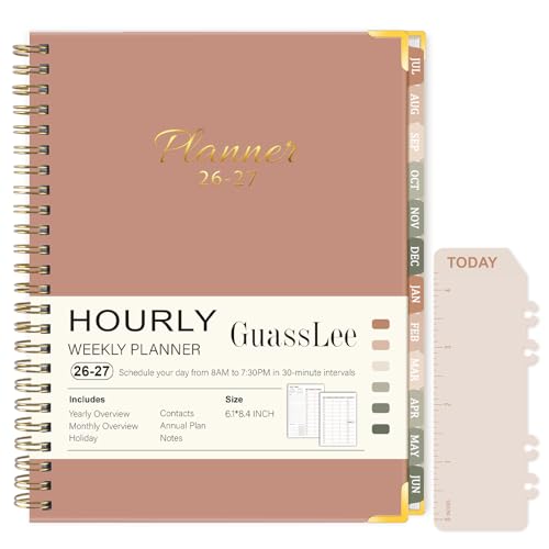 GuassLee Hourly Planner 2026-2027 with Time Slots, 8.4"x 6.1"