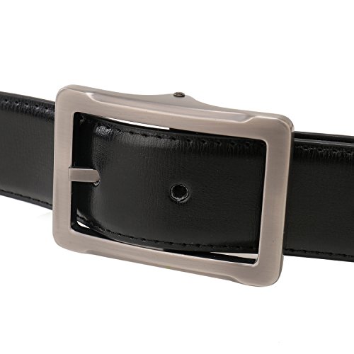 Image of beltox fine Men's Dress Belt Leather Reversible 1Piece (not 2) 1.25 inch Wide Rotated Buckle Gift Box