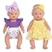 Sweet Dolly Baby Doll Accessories, 5 Set of Doll Clothes, Dress, Bodysuits Outfits for 15 Inch to 18 Inch Dolls, 15 Inch Baby Dolls, 11 PCs in Total Doll Clothes and Accessories