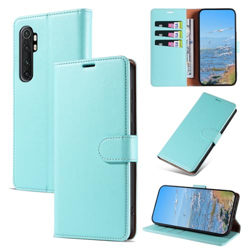 KKEIKO Cover per Xiaomi Mi Note 10 Lite, Antiurto Custodia in PU Pelle con Slot per Porta Carte, Magnetico Protettiva Cover per Xiaomi Mi Note 10 Lite, Verde