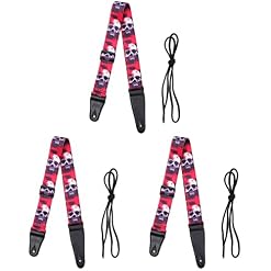 Milisten 2Pcs Matériel Guitare en Cuir Ukulélé Guitare Noir Et Crâne Ceinture pour Animaux de Compagnie Électrique Tout… - Les Beatles, Paul McCartney, John Lennon, RIngo Starr, George Harrison