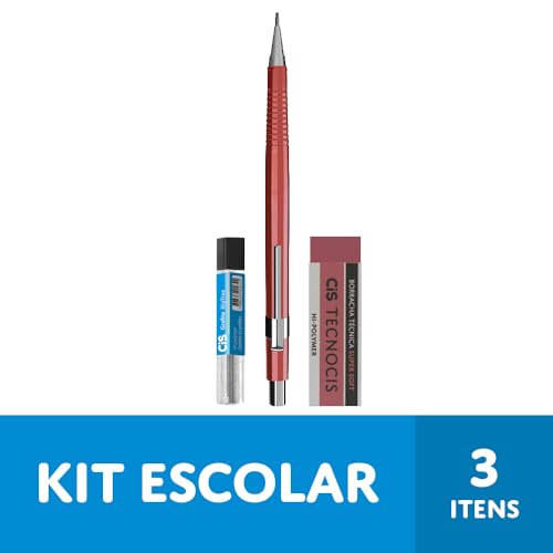 CIS KIT TECNOCIS BOHO - 1 Lapiseira 0,7mm Corpo Vermelha + 1 Borracha + 01 tubo de grafite