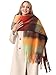 HOTIAN Damen Schal Winter Warm Schal Bunte Thick Wrap Schals Oversized Kariert Herbstschal Weicher Warmer Deckenschal