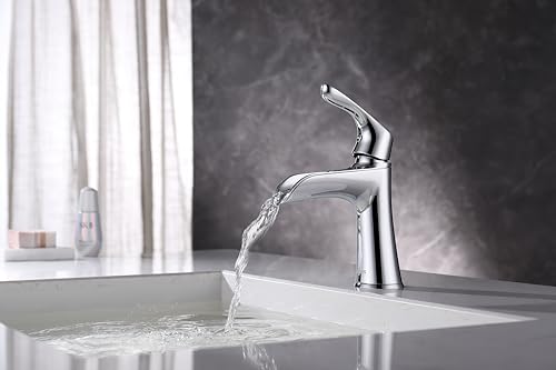 Robinet de salle de bain à un trou unique en laiton brossé haut de gamme