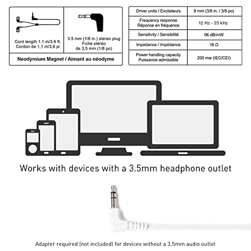 Image of Panasonic ErgoFit Wired Earbuds, 3.5mm Jack In-Ear Headphones Wired with Dynamic Crystal-Clear Sound and Soft Ergonomic Custom-Fit Earpieces (S /M /L), for Phones and Laptops - RP-HJE120-S (Silver)