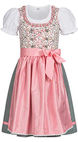 Nübler Dirndl Mädchen NINA - 3-teiliges Set mit Dirndlkleid,...