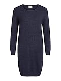 Gerippte Kanten Vila Female Strickkleid Langärmeliges STotal Eclipse