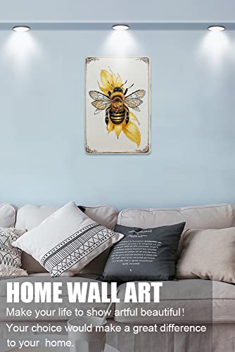 Strunt Vintage BEE Funny Tin Sign - Retro Nostalgic Metal Sign with Insect and Honey Theme - Perfect Wall Decor for Kitchen, Bar and Garden - 5.5x8 inches