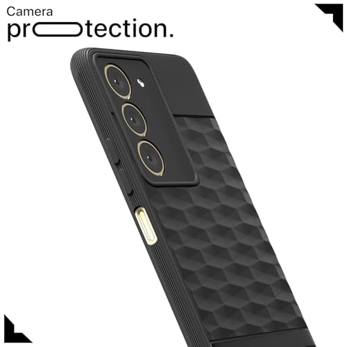 Image of Pikkme Back Cover for Realme 14x 5G Camera Protection 3D Hexa Cube Design Silicone Protective Bumper Case (Black)