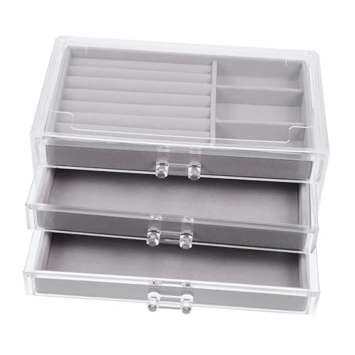 BESPORTBLE Joyero De Organizador De Joyas De Fieltro Cajón Para Joyas Transparente Cajón De Escritorio Hogar Para Collares Pendientes y Anillos