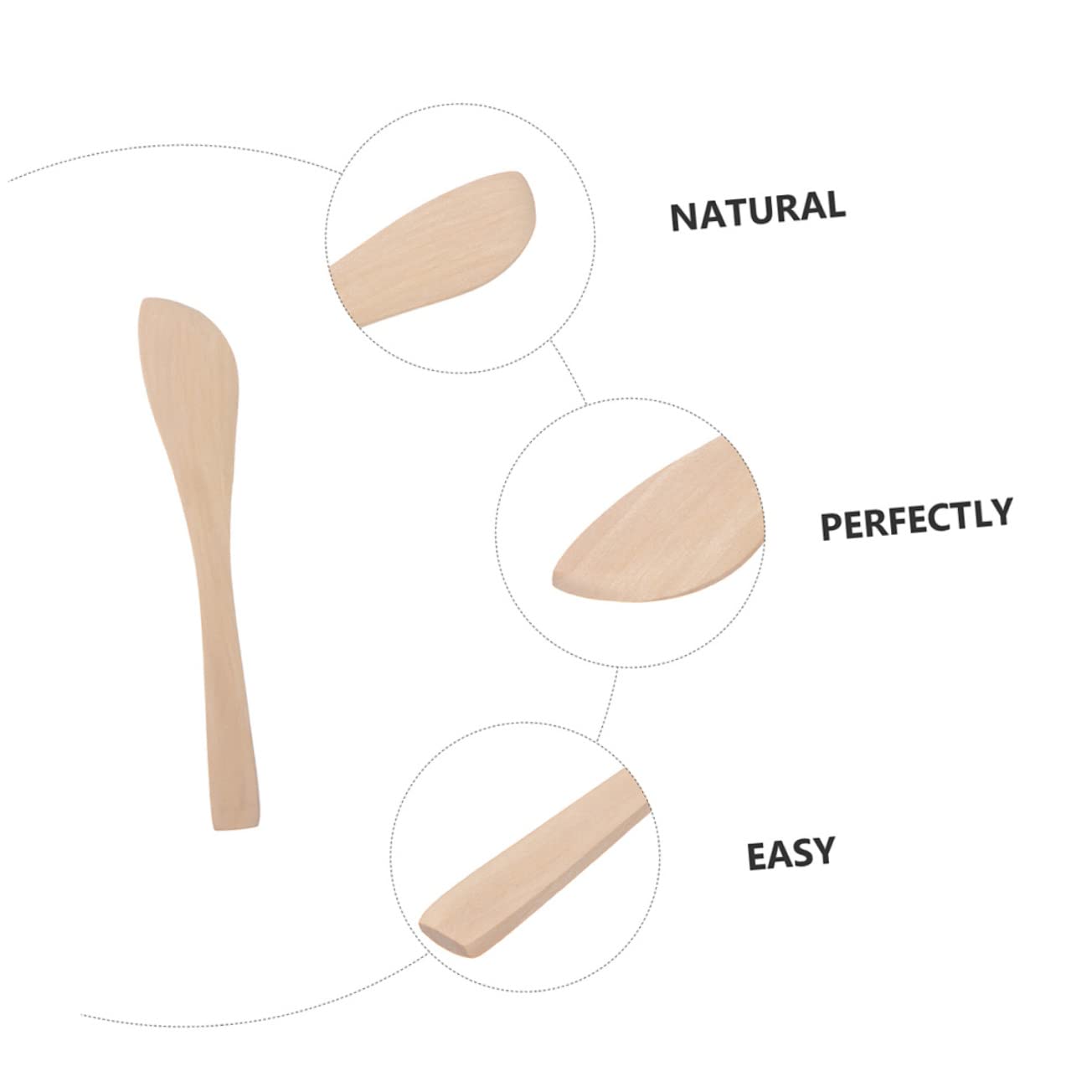 Cabilock 15Pcs Wooden Dumpling Filling Spoon Butter Spreader Polished Smooth Design Comfortable Grip for Spreading Filling Kitchen Utensils for Cooking and Baking