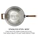 Oster Sangerfield 14-Inch Stainless Steel Wok With Wood Handles, Durable Non-Stick Stir Fry Pan for Gas and Electric Stovetops
