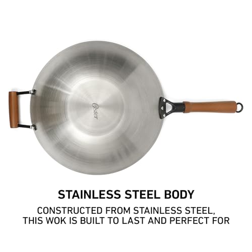 Oster-Sangerfield-14-Inch-Carbon-Steel-Wok-WWood-Handles
