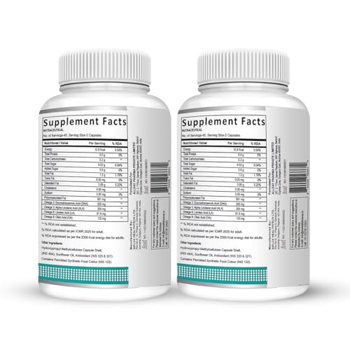 SWISSLIFE FOREVER Plant Based Vegan Omega 3 6 9 with Algal DHA (90 Veg Capsules) | Support Brain, Nerve, Heart & Immune Health | Healthy Skin for Men & Women, 90 grams