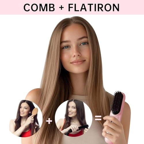 Cepillo Alisador de Pelo Mini Inalámbrico Rosa miniatura 6
