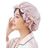 [SEAWIND] シルク ナイトキャップ ショートヘア用 22匁 ないときゃっぷ シルクキャップ 天然シルク うるつや美髪 (ローズピンク,L)