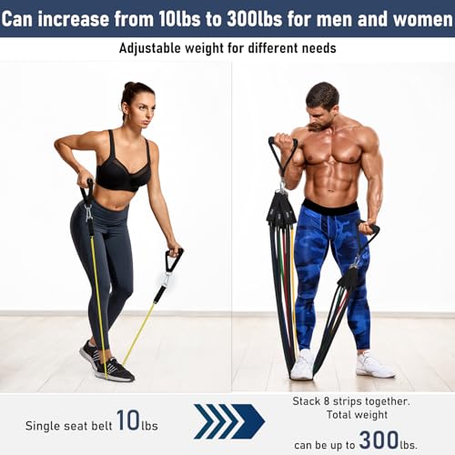 Variante de JATEKA musculacion bandas elasticas 8 tubos 5 niveles 300 lbs