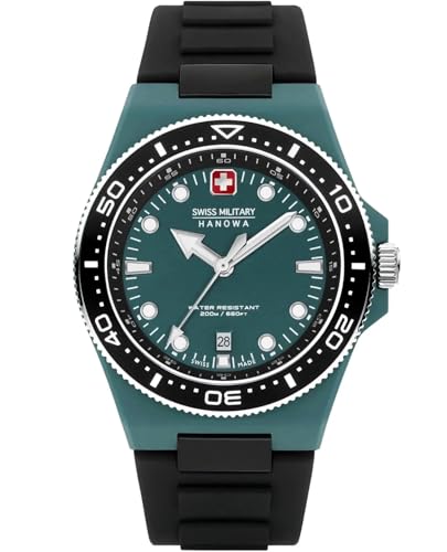 Image of Swiss Military Hanowa SMWGN0001185 - Swiss Made Round Green Watch for Men