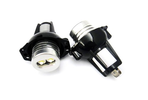 RZG Lot de 2 phares LED Angel Eyes, anneau halogène, éclairage de jour DRL Canbus, blanc, compatibles avec E90, E91, Série 3
