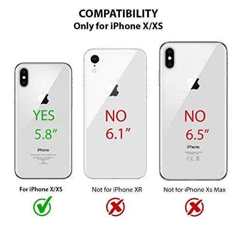 LUPA iPhone X Wallet Case-Slim & Lightweight iPhone X Flip Case with Credit Card Holder - iPhone 10 Wallet Case for Women & Men - Faux Leather iPhone Xs Purse Cases – Wristlet Rose Gold