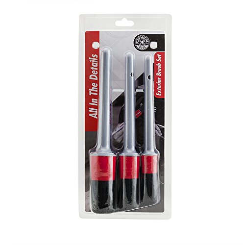 Chemical Guys All in the Details Exterior Detailing Brushes - 3-Piece Soft Scratch-Free Brushes for Wheels Bumpers Grilles Badging & Tight Exterior Gaps on Cars Trucks SUVs & More