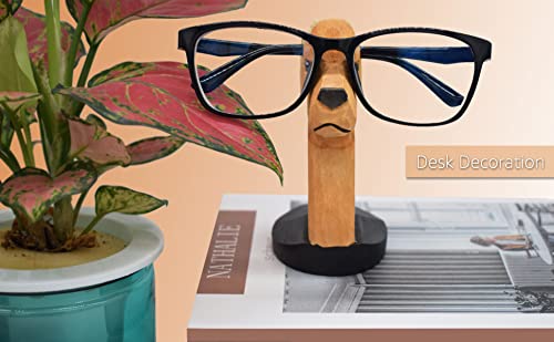 VIPbuy Handgemachte Form Holzschnitzbrille Brillenhalter Ständer Sonnenbrillen Präsentationsständer Home Office Schreibtischdekoration (Labrador Retriever)