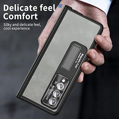 Protection charnière Samsung Fold 4 en cuir blanc pour usage nomade