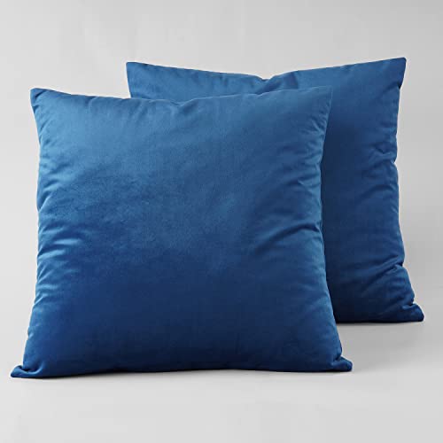 Image of HPD Half Price Drapes Cushion Cover 18 x 18 Heritage Plush Velvet - VPYC-198604-CC18PR - Pair, Pisces Blue