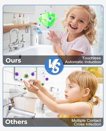 Image of Automatic Soap Dispenser,Touchless for Home Bathroom, Office, Kitchen,1200mAh Battery with Auto-Clean,Sensor Hand Wash Dispenser with 3-Speed Adjustable Foaming Handwash Dispenser,