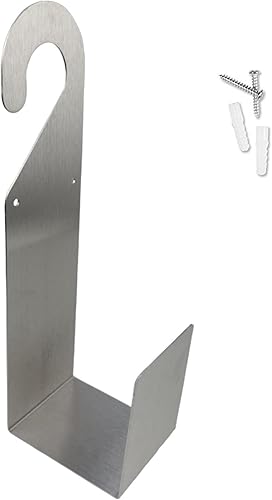 Soporte de manguera de jardín de acero inoxidable para colgador de manguera expandible de 150 pies, gancho de manguera de montaje en pared grande