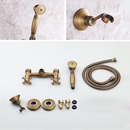 Robinet de baignoire mural antique avec douchette pour bain relaxant