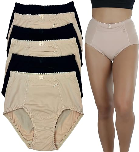 Image of ToBeInStyle Women's High Waisted Zippered Front Pocket Basic Girdle Panties Briefs