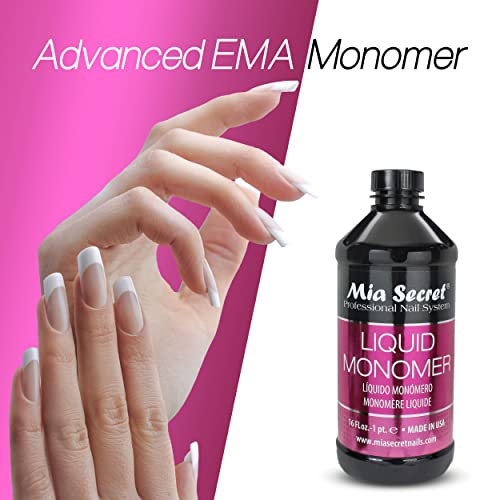 Mia Secret 16 Oz Liquid Monomer - Professional Acrylic Nail Liquid For Acrylic Powder - Ema Monomer - Nail Monomer Liquid - Ema Monomer Acrylic Nail Liquid #TOP1