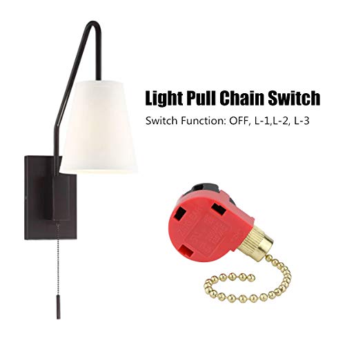 Image of ZE-268S1 Ceiling Fan Switch Zing Ear 3 Speed 4 Wire Pull Chain Control Replacement for Fans, Wall Lamps, Cabinet Light, Brass 2PCS