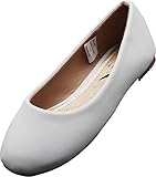 NORTY 11 Fashion Ballerina Shoes for Girls - Ballet Slippers for Toddlers and Big Kids - Dance and Ballet Flats - Runs Two Sizes Small - White Nubuck