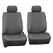 FH Group PU007GRAY102 Gray Deluxe Leatherette Bucket Seat Cover, Set of 2 (Airbag Compatible)
