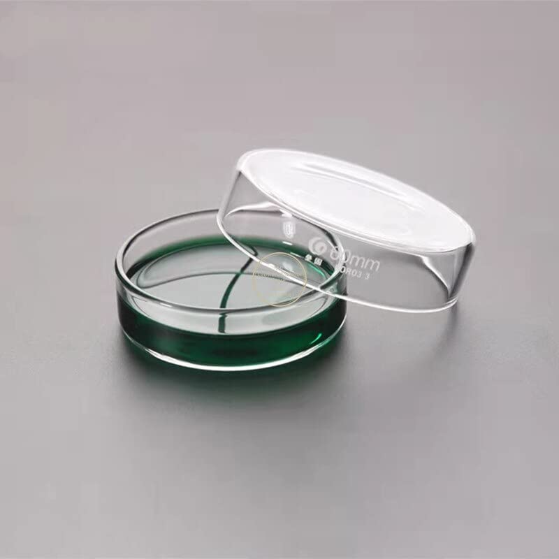 Placas de Petri de Vidrio Transparente con Tapas Microorganismos Célula Instrumento químico estéril Transparente Envío de la Gota Placas de Petri (Size : 90mm 5pcs)