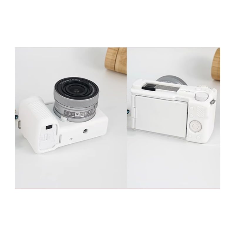 Miękki silikonowy futerał na aparat biały gumowy pancerz skórka osłona korpusu ochraniacz do aparatu bezlusterkowego Sony Alpha ZV-E10 II