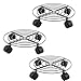 JF HOME BLISS 3 Pack Heavy Duty Plant Caddy with Wheels, 27cm Round Metal Potted Trolley - Movable Plant Dolly for Indoor & Outdoor Use