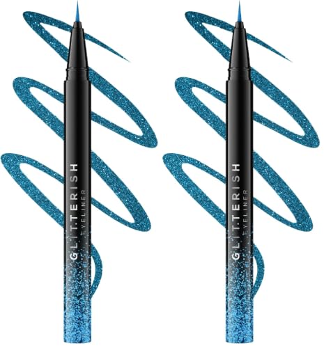 Image of RENEE Pencil Glitterish Eyeliner - Blue, Metallic Pay-Off, Multi-Dimensional Shine | Waterproof, Smudge-Resistant, Shimmery Finish | Precise Application Brush, Quick Drying | Long-Lasting, 0.6Ml