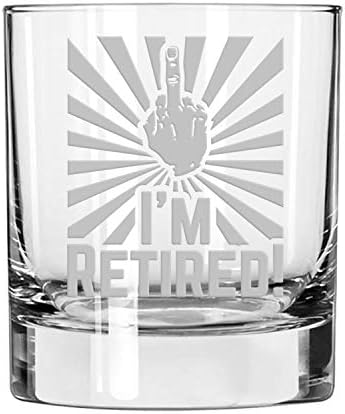 I'm Retired! Double Old Fashioned/Whiskey Glass (Man)
